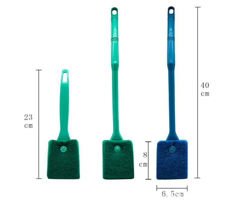 Long Handle Double-Sided Cleaning Brush Aquarium Cleaning Brush - Dog Hugs Cat