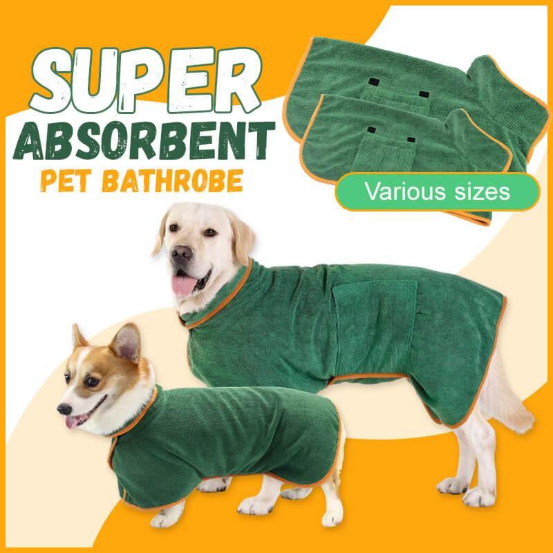 Absorbent Pet Bathrobe With Waist-Wrapped Microfiber - Dog Hugs Cat