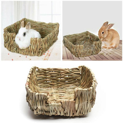 Rabbit Nest Guinea Pig Grass Nest Hand-Woven Pet Bed - Dog Hugs Cat