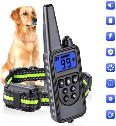 800M Waterproof Dog Training Collar with Adjustable Levels and 3 Training Modes - Dog Hugs Cat