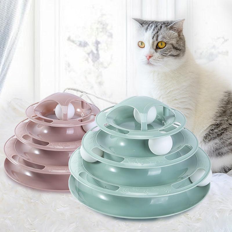 Cat Turntable Spot Wholesale Cat Interactive Toys Four Layers - Dog Hugs Cat