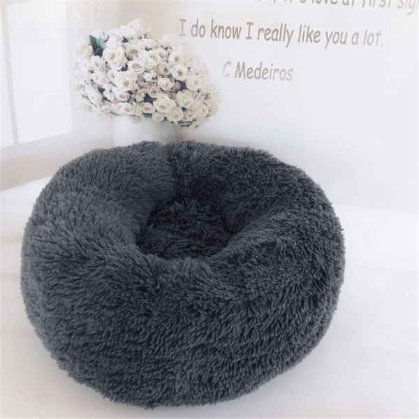 Round Long Hairy Autumn And Winter Nest Pad Cat Mattress - Dog Hugs Cat