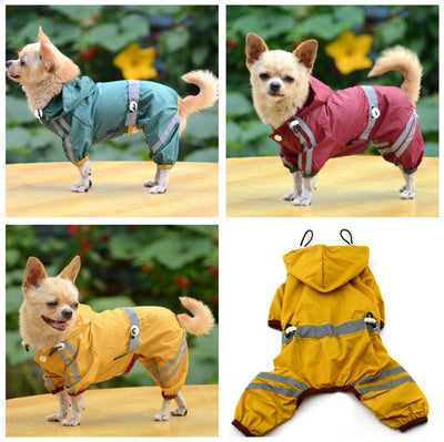 Waterproof Dog Cat Raincoat Clothes Reflective Hoodie Xs-Xxl - Dog Hugs Cat