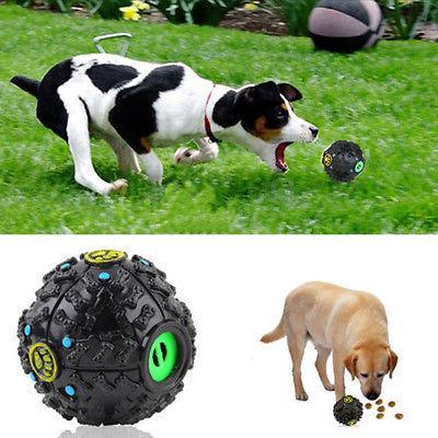 Pet Dog Treat Trainning Chew Sound Food Dispenser Toy Squeaky Giggle Ball - Dog Hugs Cat