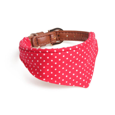 Polka Dot Dog Triangle Scarf Collar Leash Pet Pu Dog Leash - Dog Hugs Cat