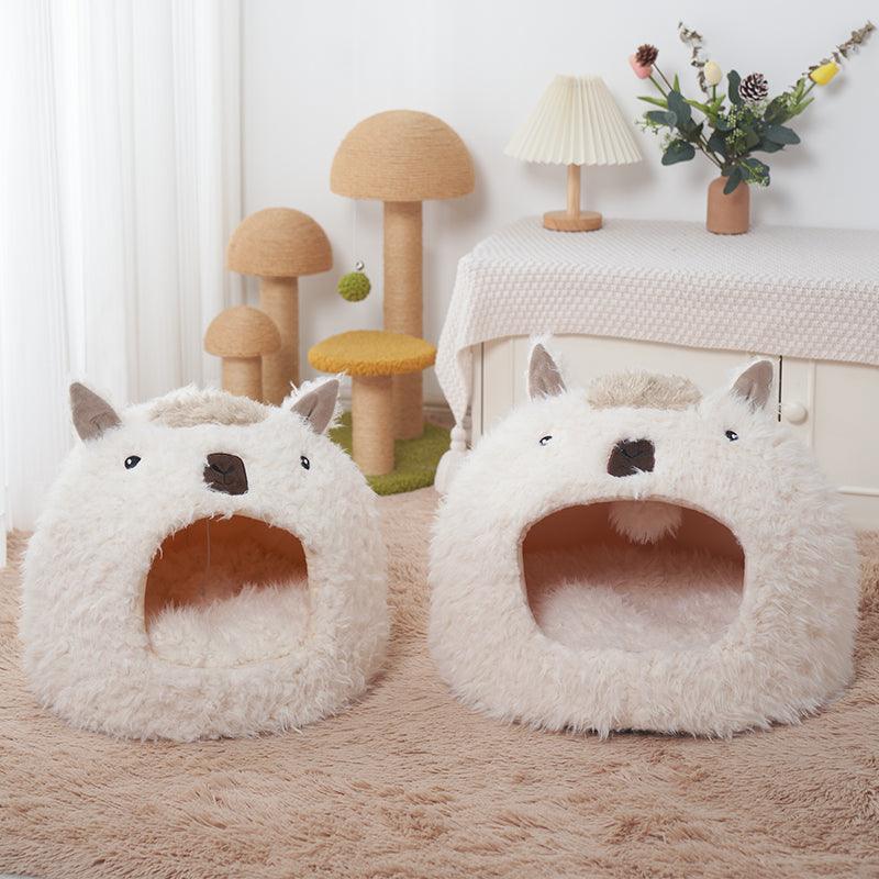 Cat Kennel Dog Kennel Pet Cushion Bed Cat Winter Warm Supplies - Dog Hugs Cat
