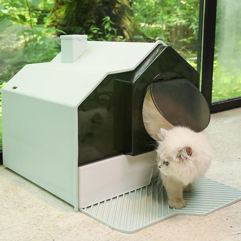 Fully Enclosed Household Anti-Splash Drawer Type Odor-Proof Cat Litter Box - Dog Hugs Cat