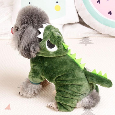 Pet Clothing Thickened Warmth Dinosaur Transform - Dog Hugs Cat