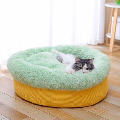 Winter Thick Plush Round Nest Deep Sleep Does Not Collapse - Dog Hugs Cat