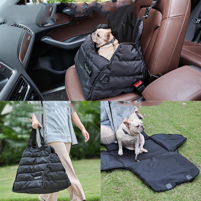 Pet Car Bag Car Front And Rear Seat Dog Car Pad Multi-Functional Anti Splash Autumn And Winter Pet Bag - Dog Hugs Cat