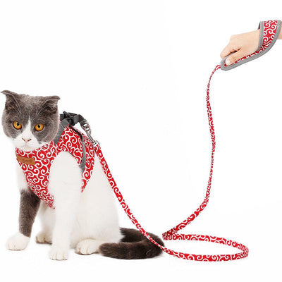 Cat Vest Harness Traction Rope - Dog Hugs Cat