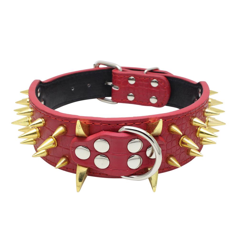 Large Explosion-Proof Rivet Bite-Proof Pet Collar - Dog Hugs Cat