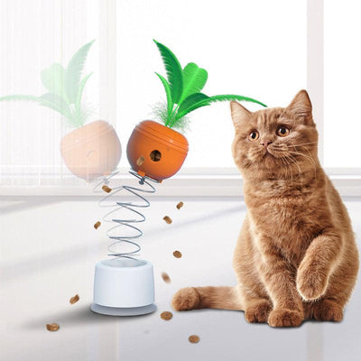 Cat Toy Pet Toys Educational Leaky Food Relieving Stuffiness Sucker Spring Carrot - Dog Hugs Cat
