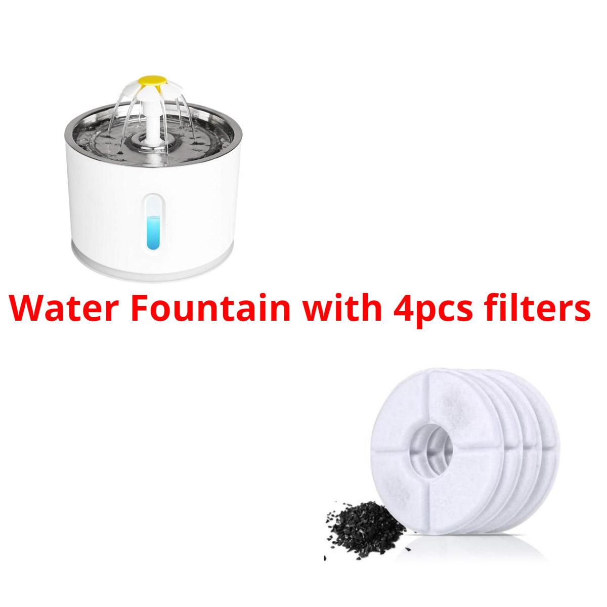 Automatic Pet Cat Water Fountain With Led Lighting Usb Dogs Cats Mute Drinker Feeder Bowl Drinking Dispenser - Dog Hugs Cat