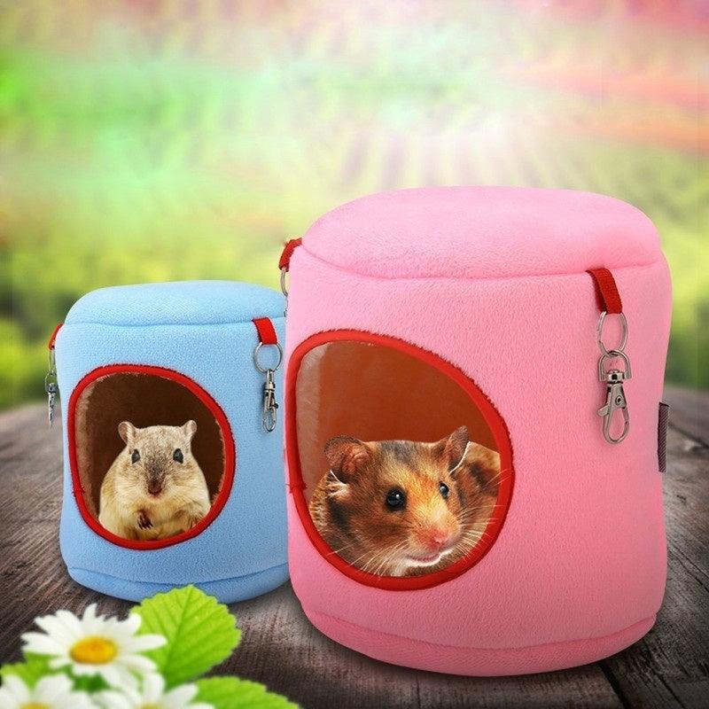 Hamster Cotton Nest Can Hang Cylinder Hanging Nest Small Pet Squirrel Honey Bag Glider Plus Velvet Warm Bed - Dog Hugs Cat