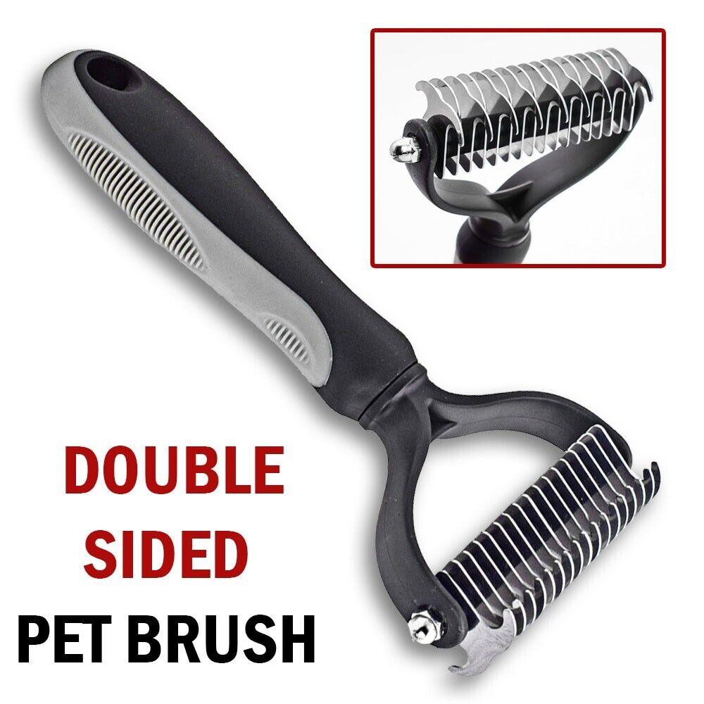 Professional Pet Grooming Tool 2 Sided Undercoat Dog Cat Shedding Comb Brush Pet - Dog Hugs Cat