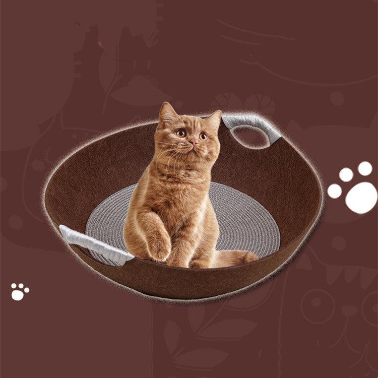 Creative Felt Pan Style Pet Cat Litter - Dog Hugs Cat