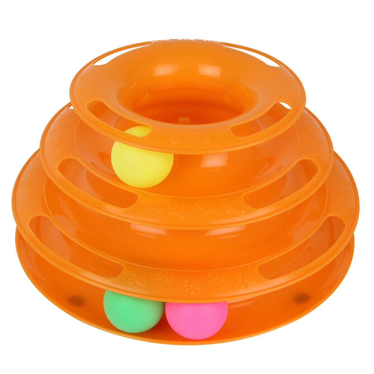 Pet Cat Crazy Ball Disk Interactive Toys Amusement Plate Trilaminar Funny Toy - Dog Hugs Cat