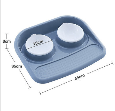 Environmental Pet Bowl Plastic Anti-Skid Double Bowl Anti-Knocking, Eating And Drinking Dual-Purpose Dog Feeder Dog Pot - Dog Hugs Cat