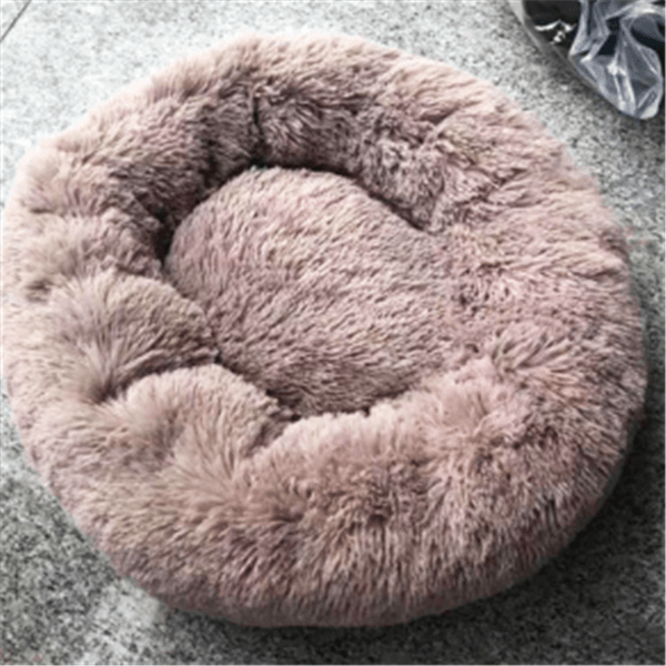 Round Long Hairy Autumn And Winter Nest Pad Cat Mattress - Dog Hugs Cat