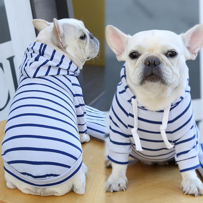 Pet Dog Cat Hoodie Striped Clothes - Dog Hugs Cat