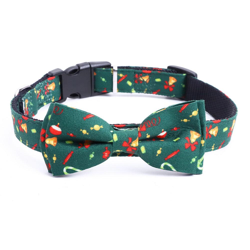 Christmas Pet Collar Medium And Large Dog Bow Collar - Dog Hugs Cat