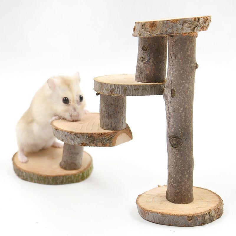 New Hamster Climbing Ladder Wood Chewing Toy - Dog Hugs Cat