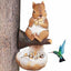 Cute Squirrel Bird Feeder For Garden Decoration - Dog Hugs Cat