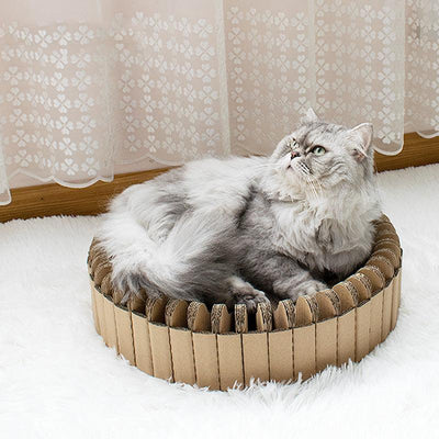 Diy Splicing Nest Corrugated Cat Scratcher - Dog Hugs Cat