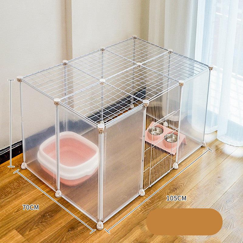 Full Transparent Resin Pet Fence Indoor Dog Cage Free Combination Cat Fence - Dog Hugs Cat