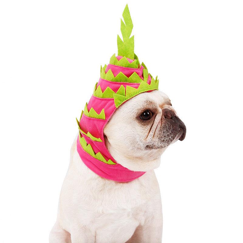 Pitaya Fruit Design Pet Hat Dog Cat Puppy Halloween Party Costumes - Dog Hugs Cat