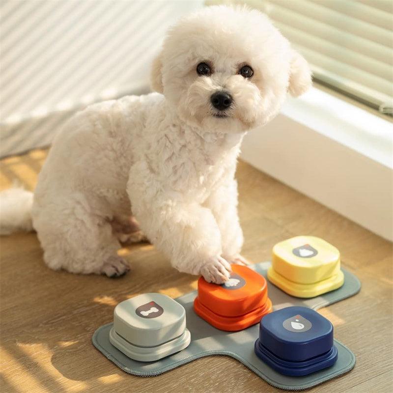 4 Colors Pet Communication Button One-click Prevent Physical Inactivity Recordable Dog Talking Button Toy Cat Toy Pet Products - Dog Hugs Cat