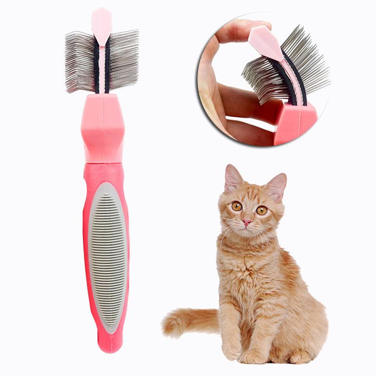 Pet Self Cleaning Hair Brush Cleaning Pets Supplies Cat Double Sided Soft Comb - Dog Hugs Cat