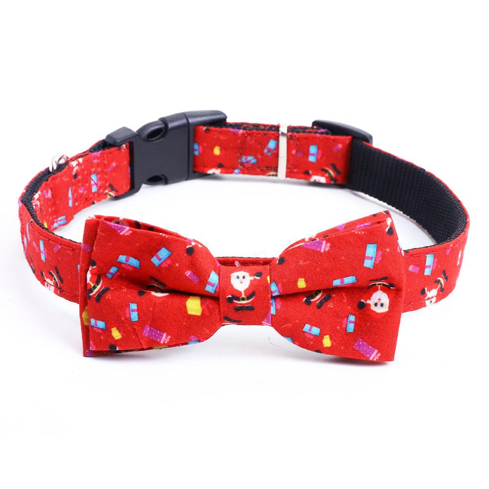 Christmas Pet Collar Medium And Large Dog Bow Collar - Dog Hugs Cat