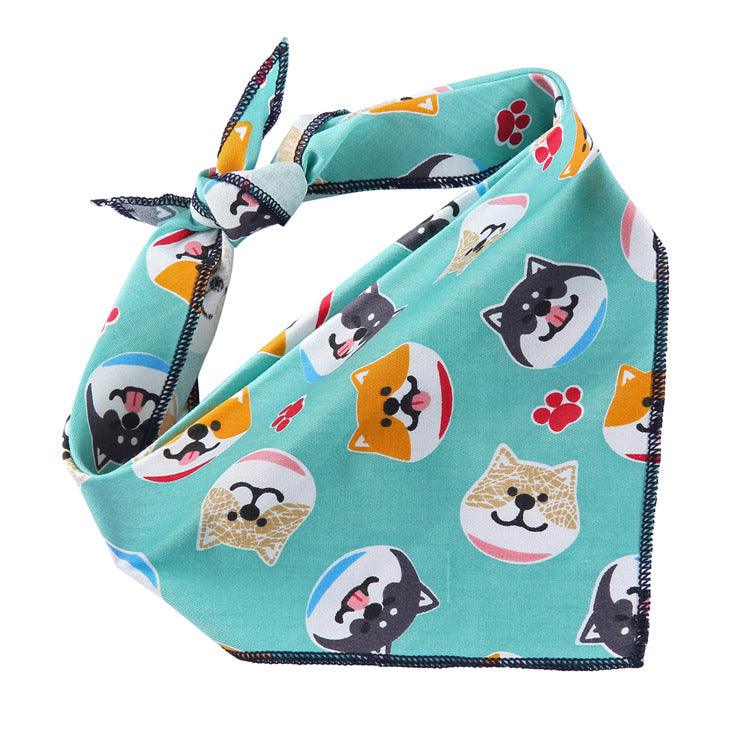 Adjustable Cotton Pet Bandana - Stylish Triangle Scarf for Dogs and Cats - Dog Hugs Cat
