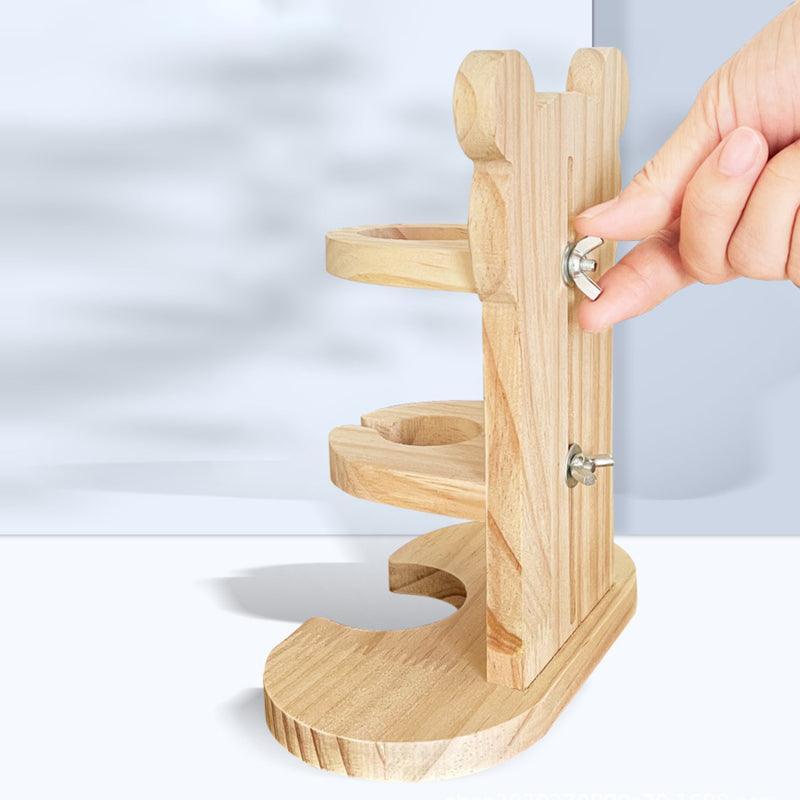 Adjustable Height Wooden Hamster Water Dispenser - Dog Hugs Cat