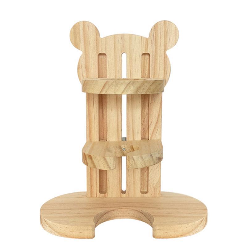 Adjustable Height Wooden Hamster Water Dispenser - Dog Hugs Cat