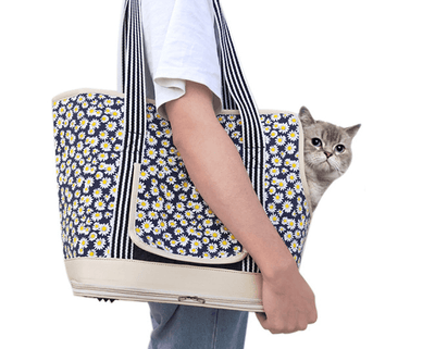Cat And Dog Travel Light Portable Shoulder Bag Out Light And Breathable Mesh - Dog Hugs Cat