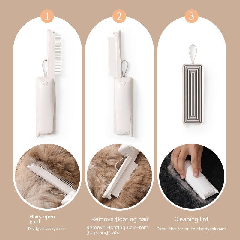 Pet Groomer Pet Hair Removal Brush Cat Grooming Brush Dog Cat Massage Epilator To Remove Floating Hair Cat Hair Dog Pet Supplies - Dog Hugs Cat