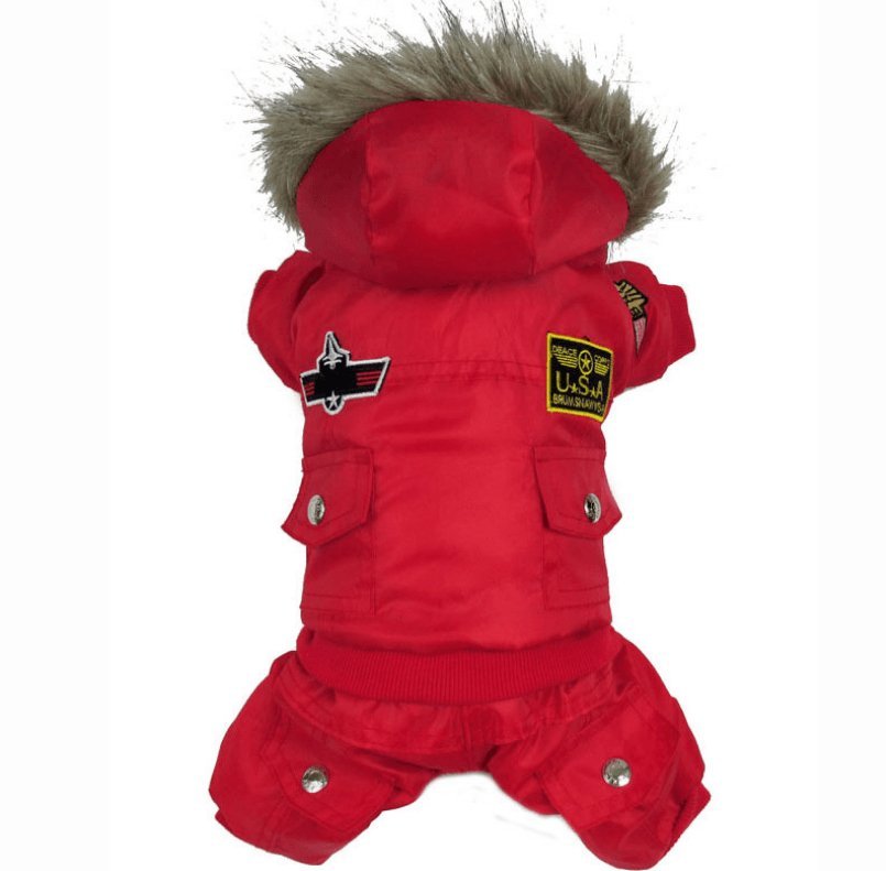 Air Force Inspired Four-Legged Pet Suit - Stylish Autumn and Winter Coats for Dogs - Dog Hugs Cat
