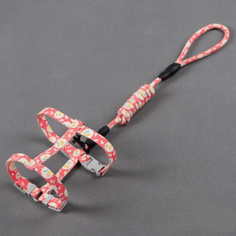 Anti-Tug Floral Cat Leash - Dog Hugs Cat