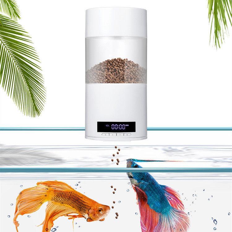 Automatic Fish Feeder - Effortless Aquarium Feeding Solution - Dog Hugs Cat