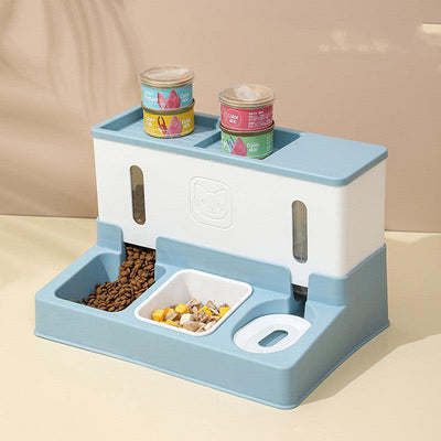 Automatic Pet Feeder with Continuous Water Refilling - Dog Hugs Cat