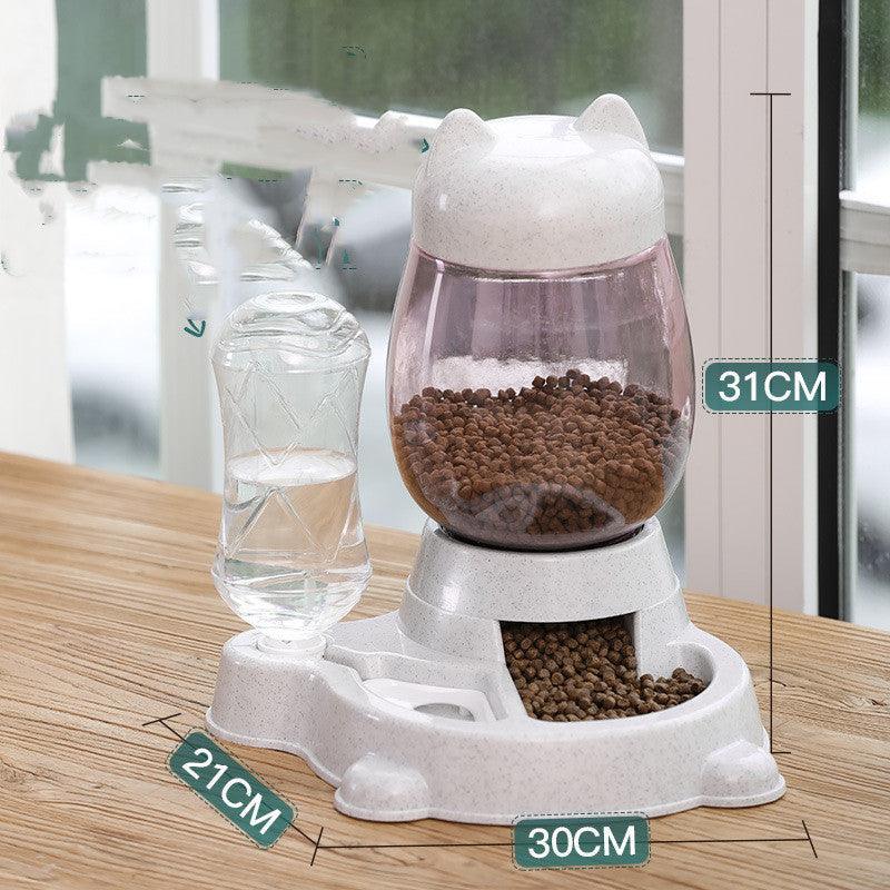 Automatic Pet Food and Water Dispenser - Dog Hugs Cat