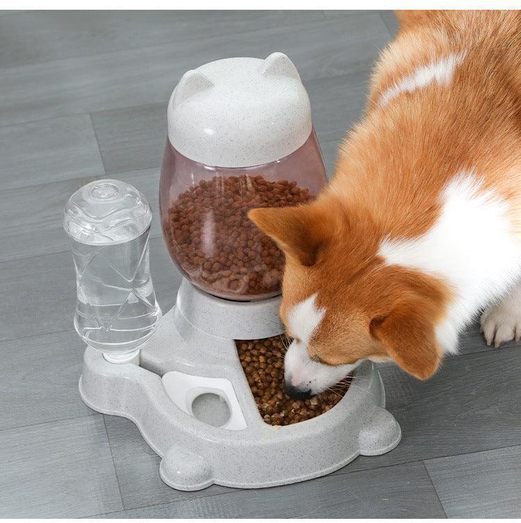 Automatic Pet Food and Water Dispenser - Dog Hugs Cat