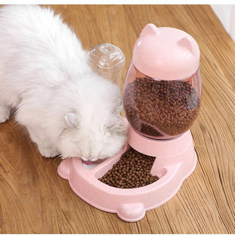 Automatic Pet Food and Water Dispenser - Dog Hugs Cat