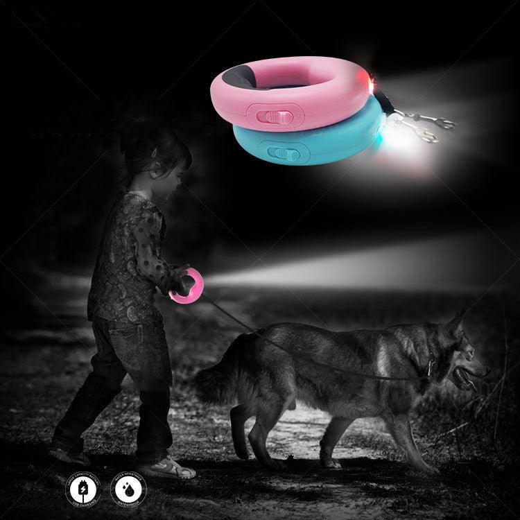 Automatic Pet Walking Leash with LED Lights - Dog Hugs Cat