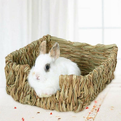 Rabbit Nest Guinea Pig Grass Nest Hand-Woven Pet Bed - Dog Hugs Cat