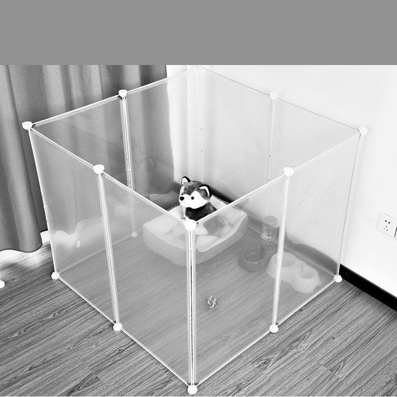 Full Transparent Resin Pet Fence Indoor Dog Cage Free Combination Cat Fence - Dog Hugs Cat