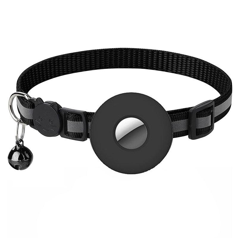 Airtag Pet Collar With Bell Reflective Adjustable Anti-Lost Cat Dog Collar - Dog Hugs Cat